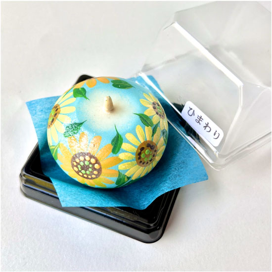 Echigo Flower Candle Hand Painted Round Candles 12 pcs Set - Four Seasons Flower -, Japanese Wa-Rousoku (Japanese candle)
