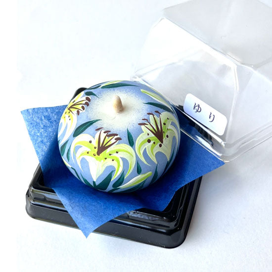 Echigo Flower Candle Hand Painted Round Candles 12 pcs Set - Four Seasons Flower -, Japanese Wa-Rousoku (Japanese candle)