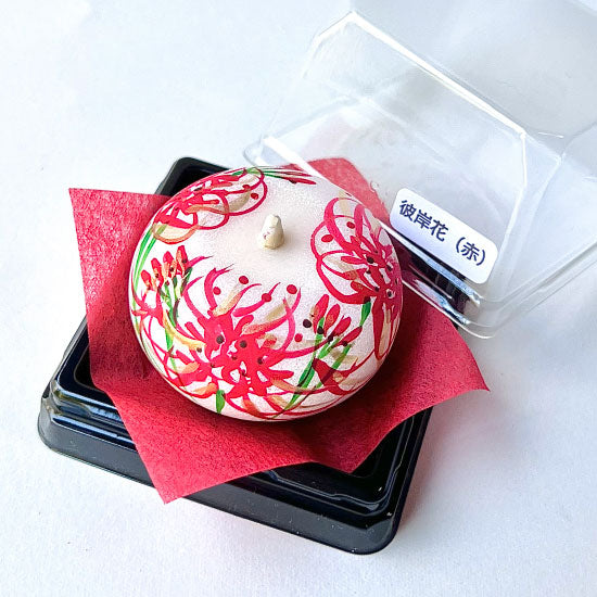 Echigo Flower Candle Hand Painted Round Candles 12 pcs Set - Four Seasons Flower -, Japanese Wa-Rousoku (Japanese candle)