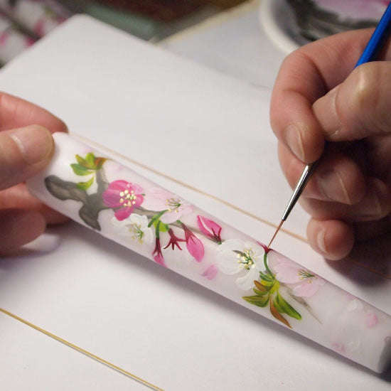 Echigo Flower Candle Hand Painted Candle - Cherry Blossom -, Japanese Wa-Rousoku (Japanese candle)