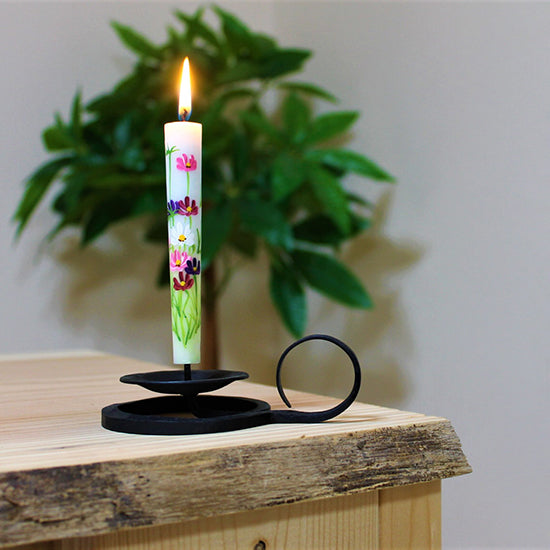 Echigo Flower Candle Hand Painted Candles 8 pcs Set, Japanese Wa-Rousoku (Japanese candle)
