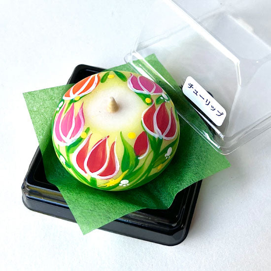 Echigo Flower Candle Hand Painted Round Candles 12 pcs Set - Four Seasons Flower -, Japanese Wa-Rousoku (Japanese candle)