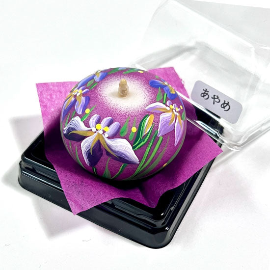 Echigo Flower Candle Hand Painted Round Candles 12 pcs Set - Four Seasons Flower -, Japanese Wa-Rousoku (Japanese candle)
