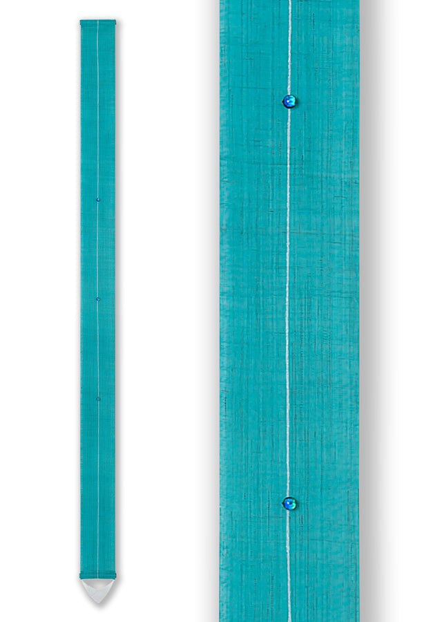 Hand-dyed Linen Japanese Narrow Tapestry with Hotaru Glass - Green Color Glass -, Kyoto Noren, Japanese wall hanging scroll