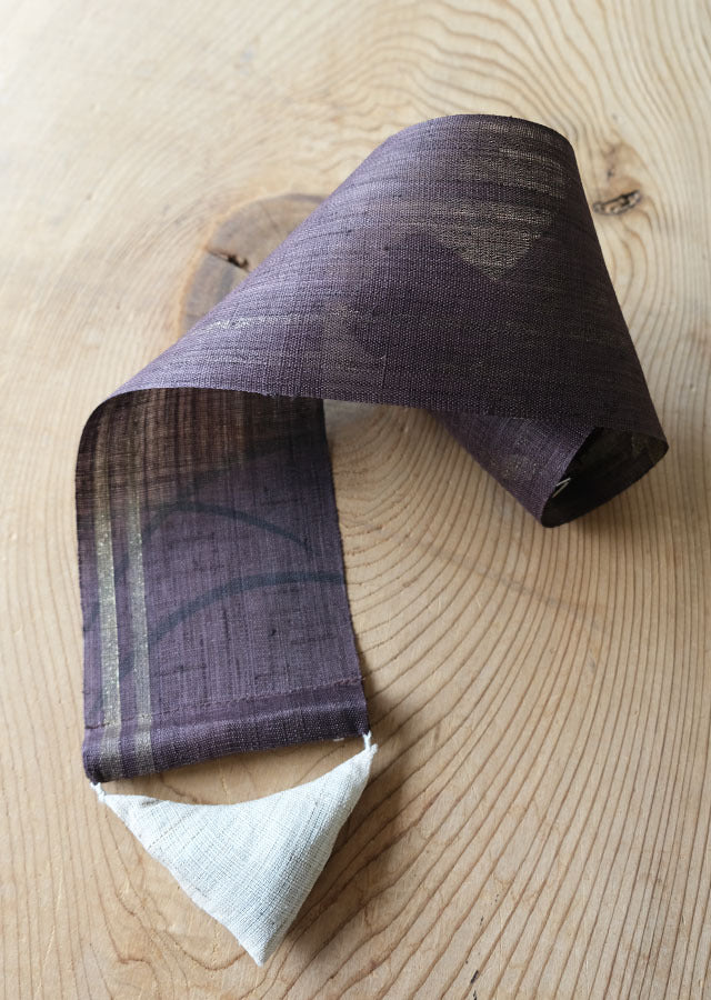 Hand-dyed Linen Japanese Narrow Tapestry - Boneset -, Kyoto Noren, Japanese wall hanging scroll