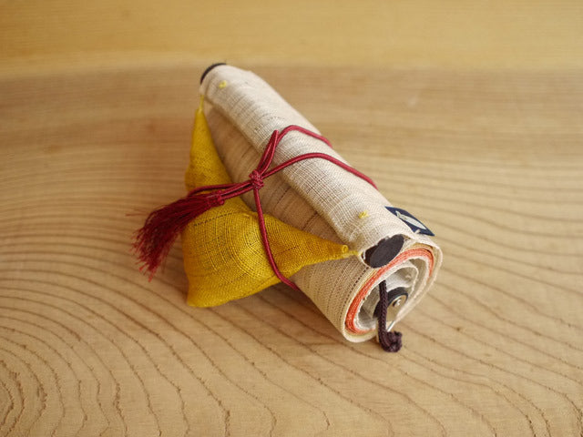 Hand-dyed Linen Japanese Narrow Tapestry - Autumnal Scenery -, Kyoto Noren, Japanese wall hanging scroll
