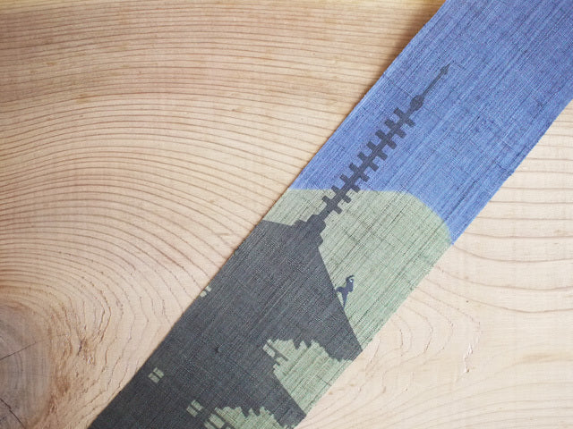 Hand-dyed Linen Japanese Narrow Tapestry - Ninja -, Kyoto Noren, Japanese wall hanging scroll