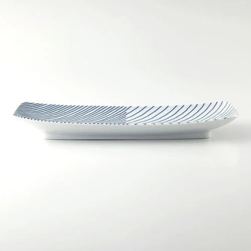 Hasami Yaki(ware) Plate Set of 2pcs - Striped Pattern -, Japanese Hasami ware plate