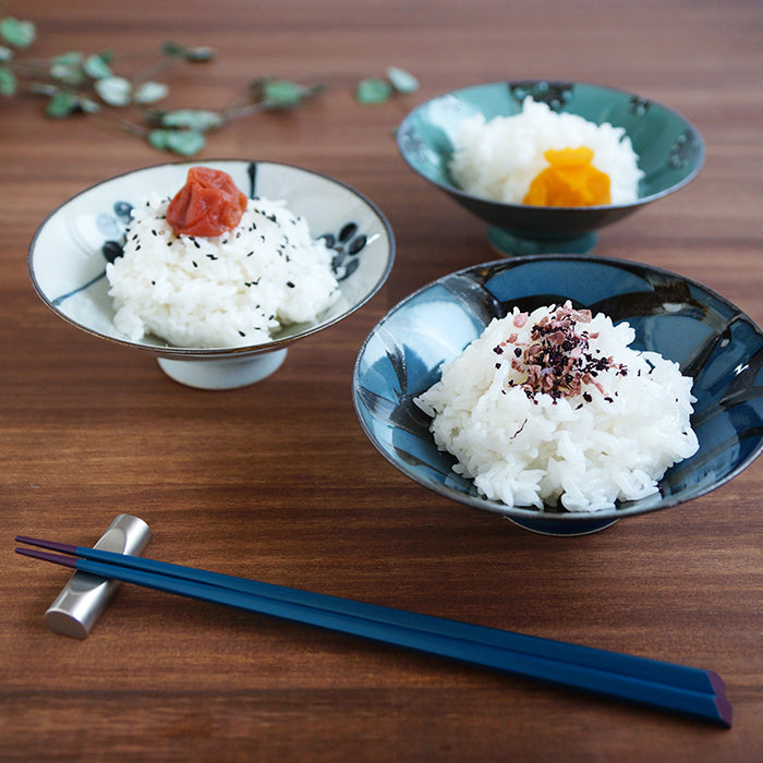 Hasami Yaki(ware) Rice Bowl Set of 3pcs - Japanese Pattern -, Japanese Hasami ware rice bowl
