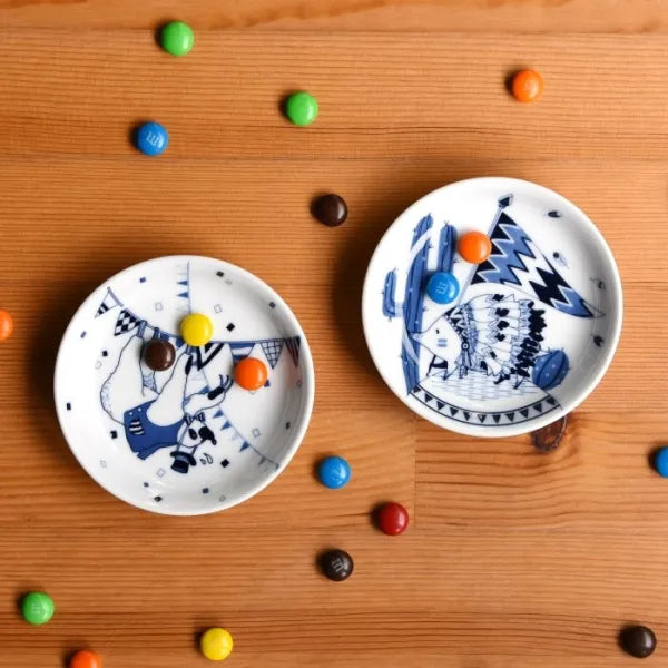Hasami Yaki(ware) Small Plate Set of 5pcs - Animal -, Japanese Hasami ware plate