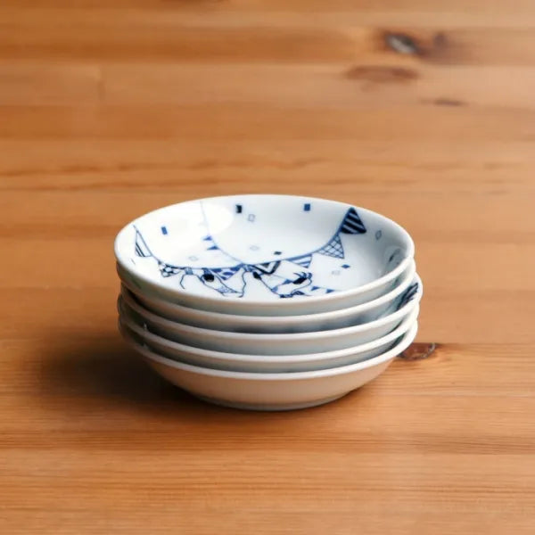 Hasami Yaki(ware) Small Plate Set of 5pcs - Animal -, Japanese Hasami ware plate