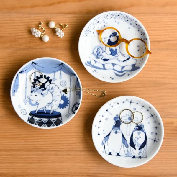 Hasami Yaki(ware) Small Plate Set of 5pcs - Animal -, Japanese Hasami ware plate
