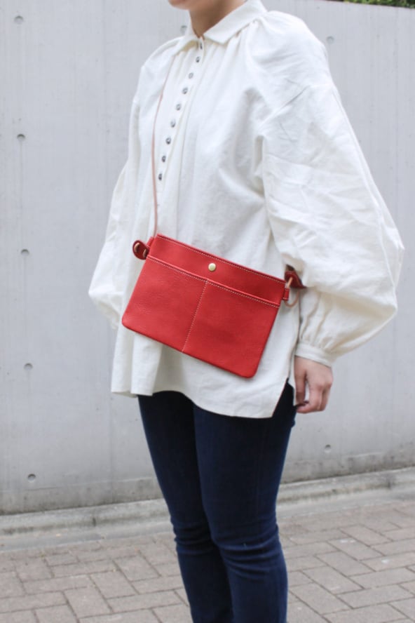High Quality Tochigi Leather Shoulder Bag, Sacosh, Handmade in Japan