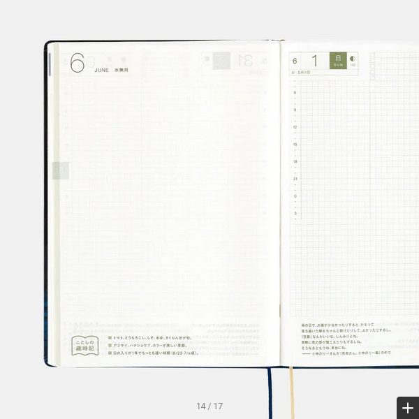 Hobonichi Techo 2025 Hiroko Kubota: Crescent Moon Delivery HON / A5 Size / Daily / Jan start / Mon start - English Edition
