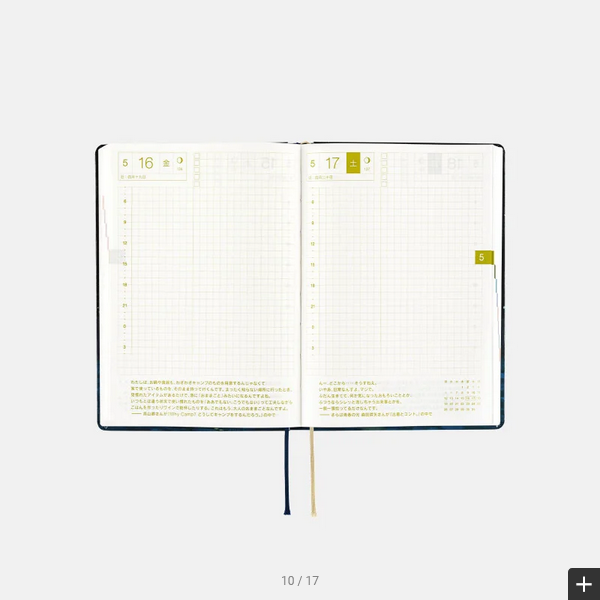 Sale! Hobonichi Techo 2025 Hiroko Kubota: Crescent Moon Delivery HON / A6 Size / Daily / Jan start / Mon start - English Edition