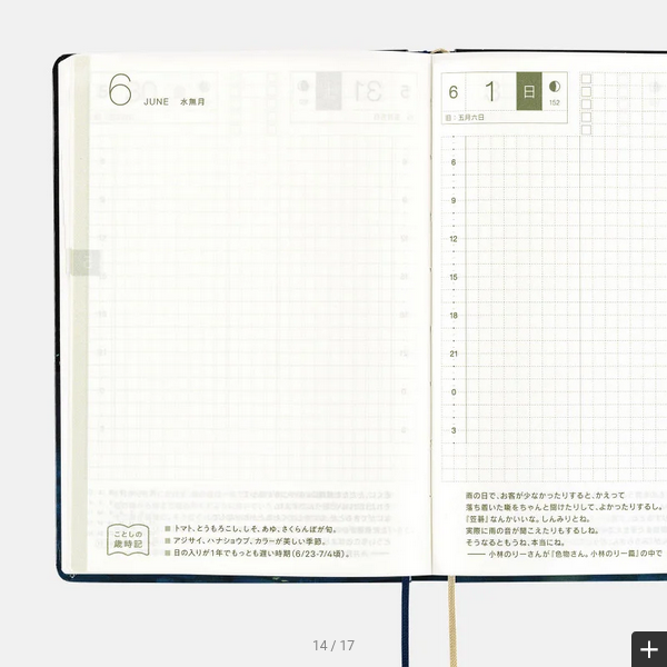 Sale! Hobonichi Techo 2025 Hiroko Kubota: Crescent Moon Delivery HON / A6 Size / Daily / Jan start / Mon start - English Edition