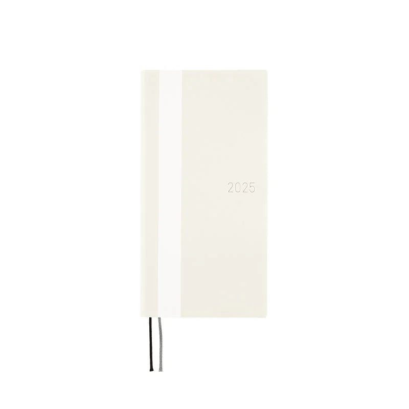 Hobonichi Techo 2025 White Line: Ivory Weeks Softcover Book / Weekly Horizontal / January start / Monday start - English Edition