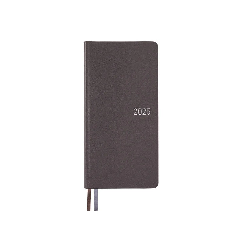 Hobonichi Techo 2025 Leather: Steel Gray Weeks Hardcover Book / Weekly Horizontal / January start / Monday start - English Edition