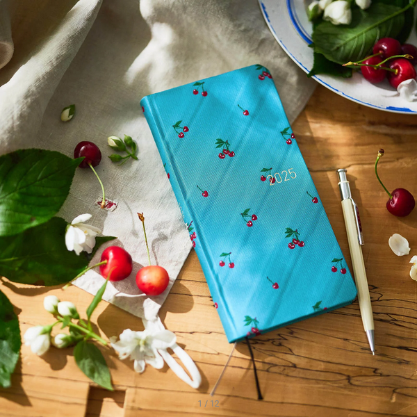Sale! Hobonichi Weeks MEGA, Hobonichi Techo 2025 Bow & Tie: Cherry Weeks Mega Hardcover Book / Weekly Horizontal / January start / Monday start - English Edition