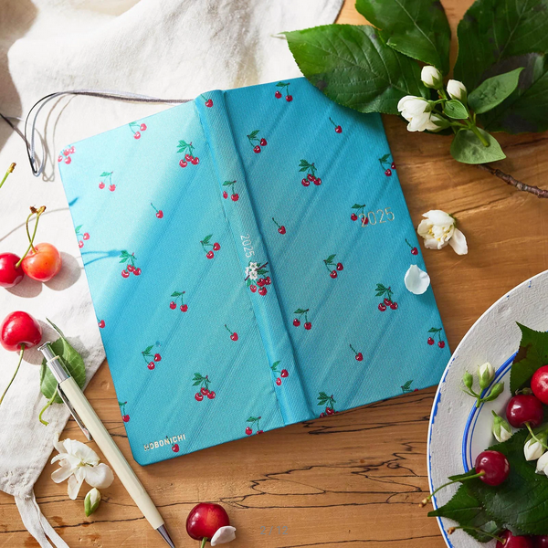 Sale! Hobonichi Weeks MEGA, Hobonichi Techo 2025 Bow & Tie: Cherry Weeks Mega Hardcover Book / Weekly Horizontal / January start / Monday start - English Edition