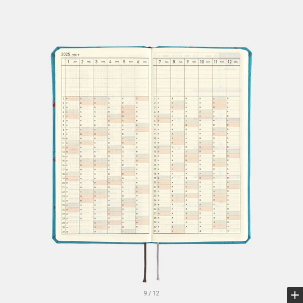 Sale! Hobonichi Weeks MEGA, Hobonichi Techo 2025 Bow & Tie: Cherry Weeks Mega Hardcover Book / Weekly Horizontal / January start / Monday start - English Edition