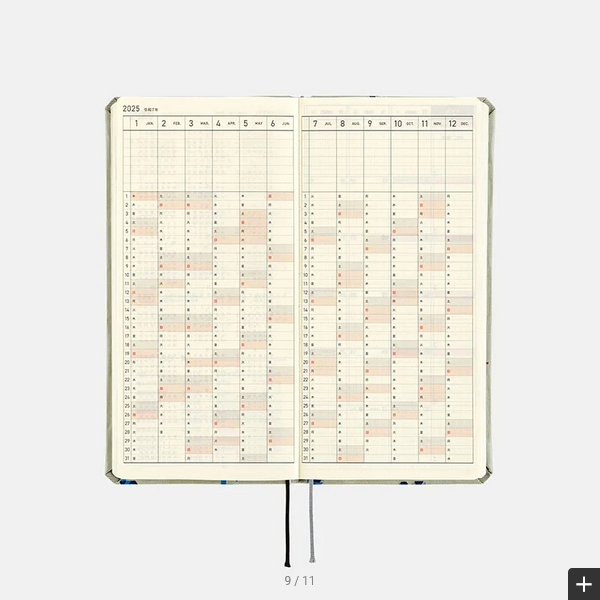 Hobonichi Techo 2025 Bow & Tie: Snake Toy Weeks Hardcover Book / Weekly Horizontal / January start / Monday start - English Edition