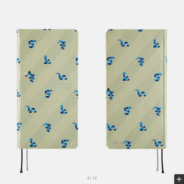 Hobonichi Weeks MEGA, Hobonichi Techo 2025 Bow & Tie: Snake Toy Weeks Mega Hardcover Book / Weekly Horizontal / January start / Monday start - English Edition