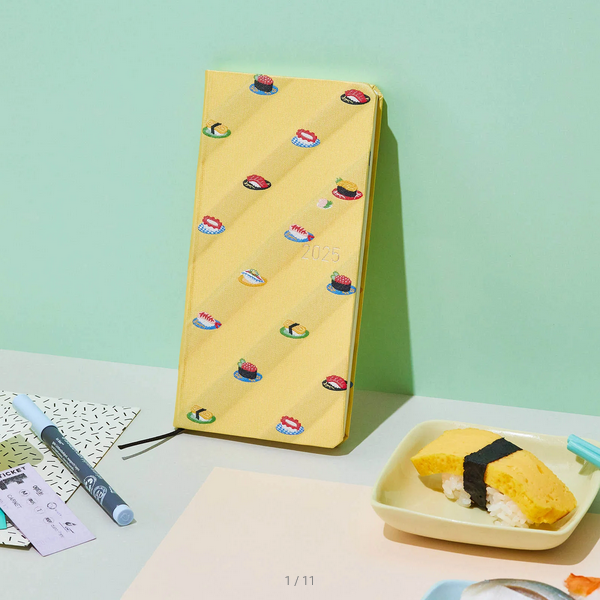 Hobonichi Techo 2025 Bow & Tie: Sushi Weeks Hardcover Book / Weekly Horizontal / January start / Monday start - English Edition