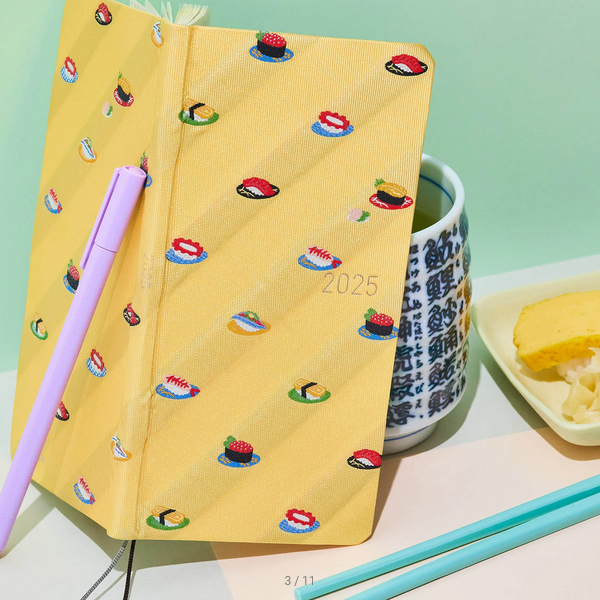 Hobonichi Techo 2025 Bow & Tie: Sushi Weeks Hardcover Book / Weekly Horizontal / January start / Monday start - English Edition