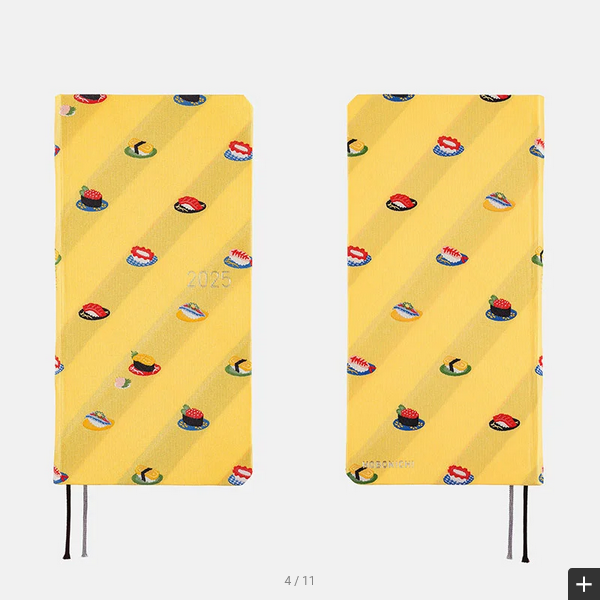 Hobonichi Techo 2025 Bow & Tie: Sushi Weeks Hardcover Book / Weekly Horizontal / January start / Monday start - English Edition