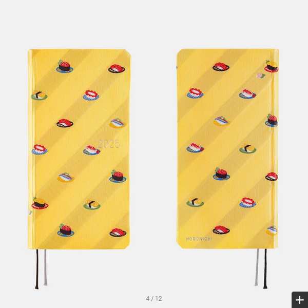 Sale! Hobonichi Weeks MEGA, Hobonichi Techo 2025 Bow & Tie: Sushi Weeks Mega Hardcover Book / Weekly Horizontal / January start / Monday start - English Edition