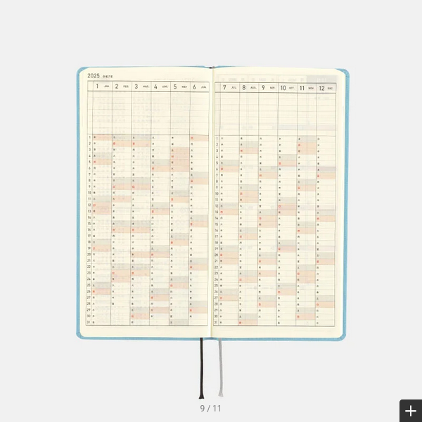 Hobonichi Techo 2025 Colors: Lemon Water Weeks Hardcover Book / Weekly Horizontal / January start / Monday start - English Edition