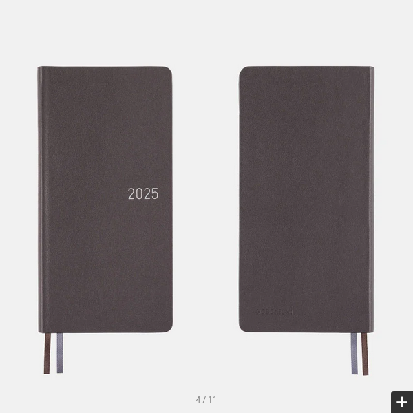 Hobonichi Techo 2025 Leather: Steel Gray Weeks Hardcover Book / Weekly Horizontal / January start / Monday start - English Edition