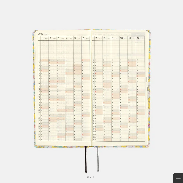 Sale! Hobonichi Techo 2025 Liberty Fabrics: Paysanne Blossom Weeks Hardcover Book / Weekly Horizontal / January start / Monday start - English Edition