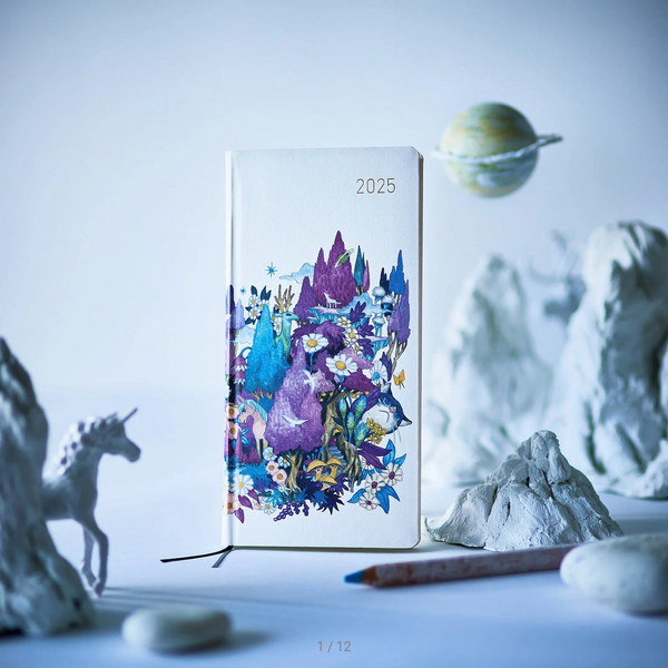 Hobonichi Techo 2025 Masamune Kusano x junaida: Through the Purple Night Weeks Hardcover Book / Weekly Horizontal / January start / Monday start - English Edition