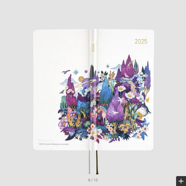 Hobonichi Techo 2025 Masamune Kusano x junaida: Through the Purple Night Weeks Hardcover Book / Weekly Horizontal / January start / Monday start - English Edition