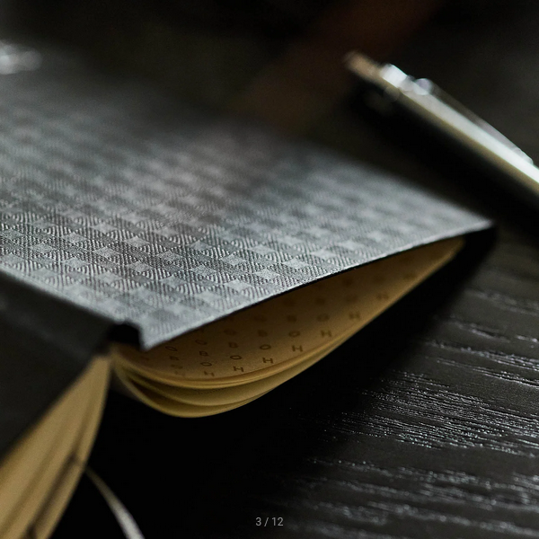Hobonichi Techo 2025 Paper Series: Black Gingham Weeks Hardcover Book / Weekly Horizontal / January start / Monday start - English Edition