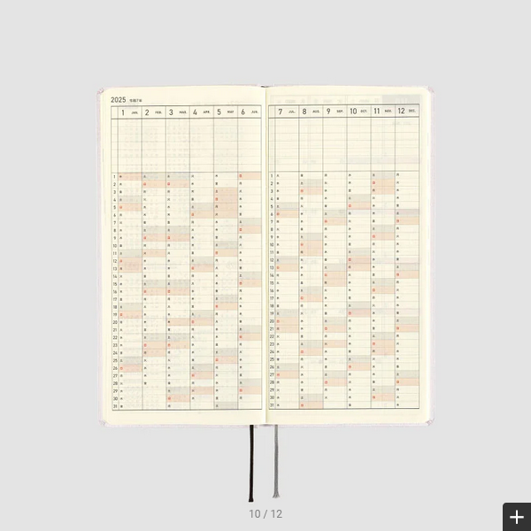 Sale! Hobonichi Techo 2025 Paper Series: Platinum White Weeks Hardcover Book / Weekly Horizontal / January start / Monday start - English Edition