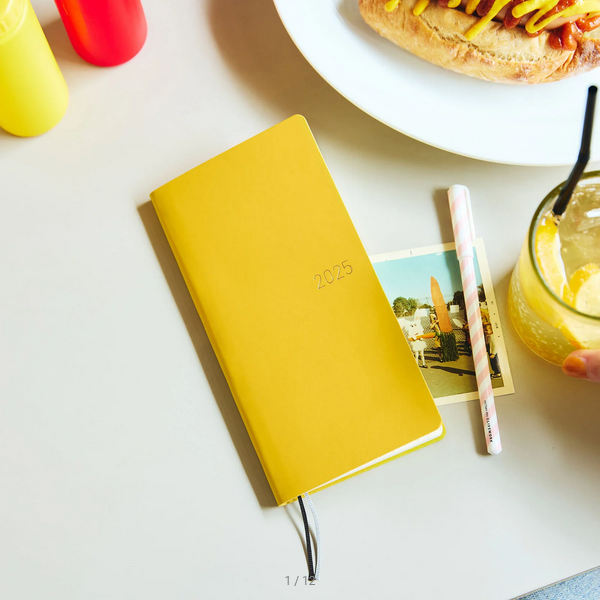 Sale! Hobonichi Techo 2025 Smooth: Mustard Weeks Softcover Book / Weekly Horizontal / January start / Monday start - English Edition