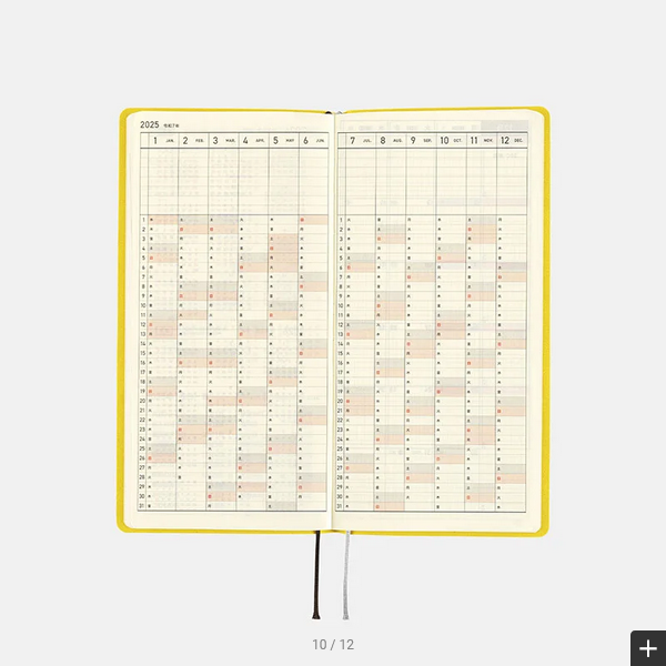 Sale! Hobonichi Techo 2025 Smooth: Mustard Weeks Softcover Book / Weekly Horizontal / January start / Monday start - English Edition