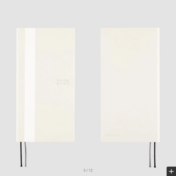 Hobonichi Techo 2025 White Line: Ivory Weeks Softcover Book / Weekly Horizontal / January start / Monday start - English Edition