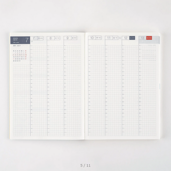 Hobonichi Techo 2025 Cousin Avec Book (July Start) A5 Size / Daily Single 6-month book / Jul start / Mon start