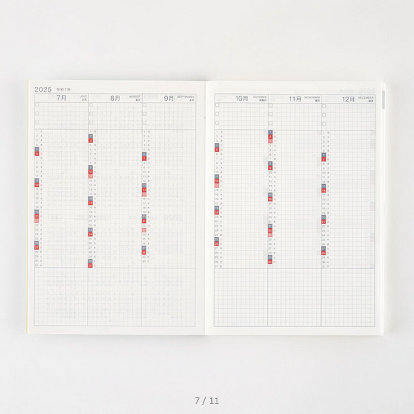 Hobonichi Techo 2025 Cousin Avec Book (July Start) A5 Size / Daily Single 6-month book / Jul start / Mon start