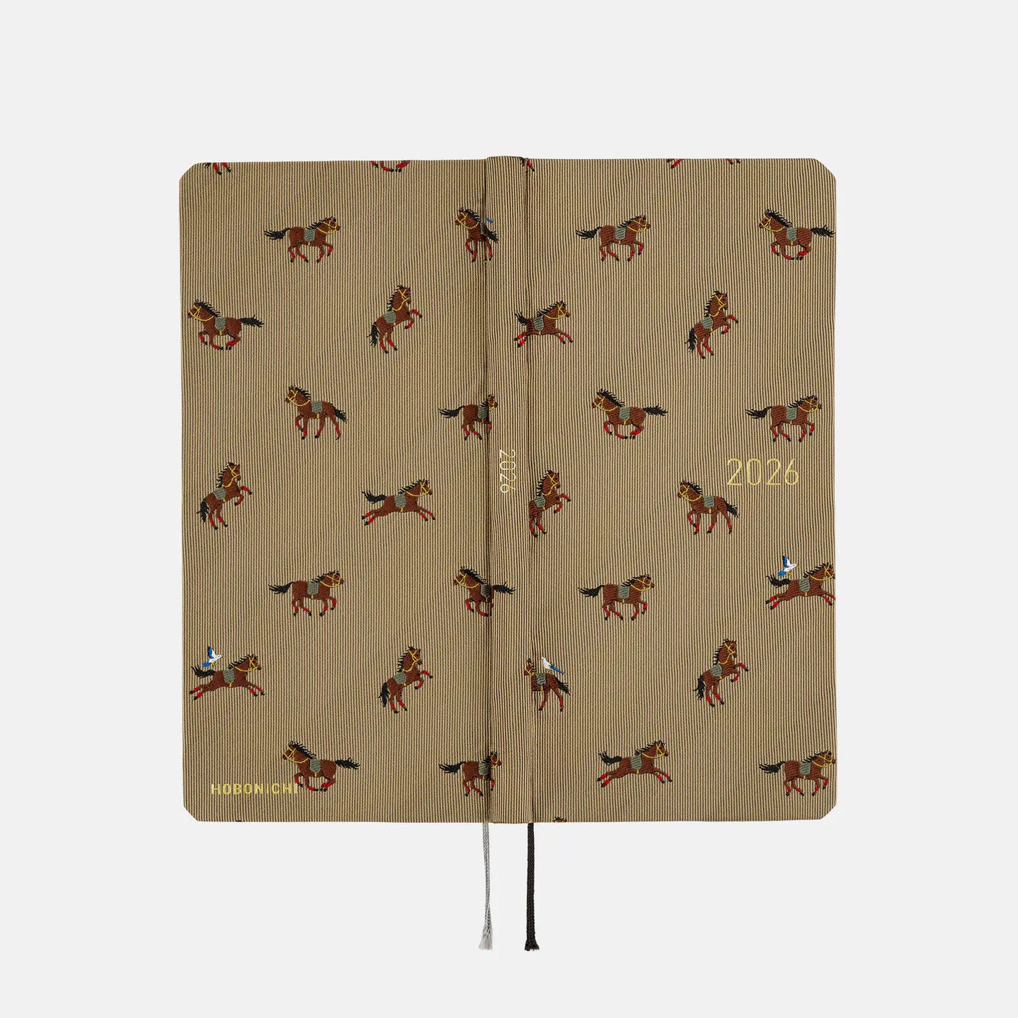 PRE-ORDER Hobonichi Techo 2026 Bow & Tie: Galloping Horses Weeks Hardcover Book / Weekly Horizontal / Jan start / Mon start - English Edition