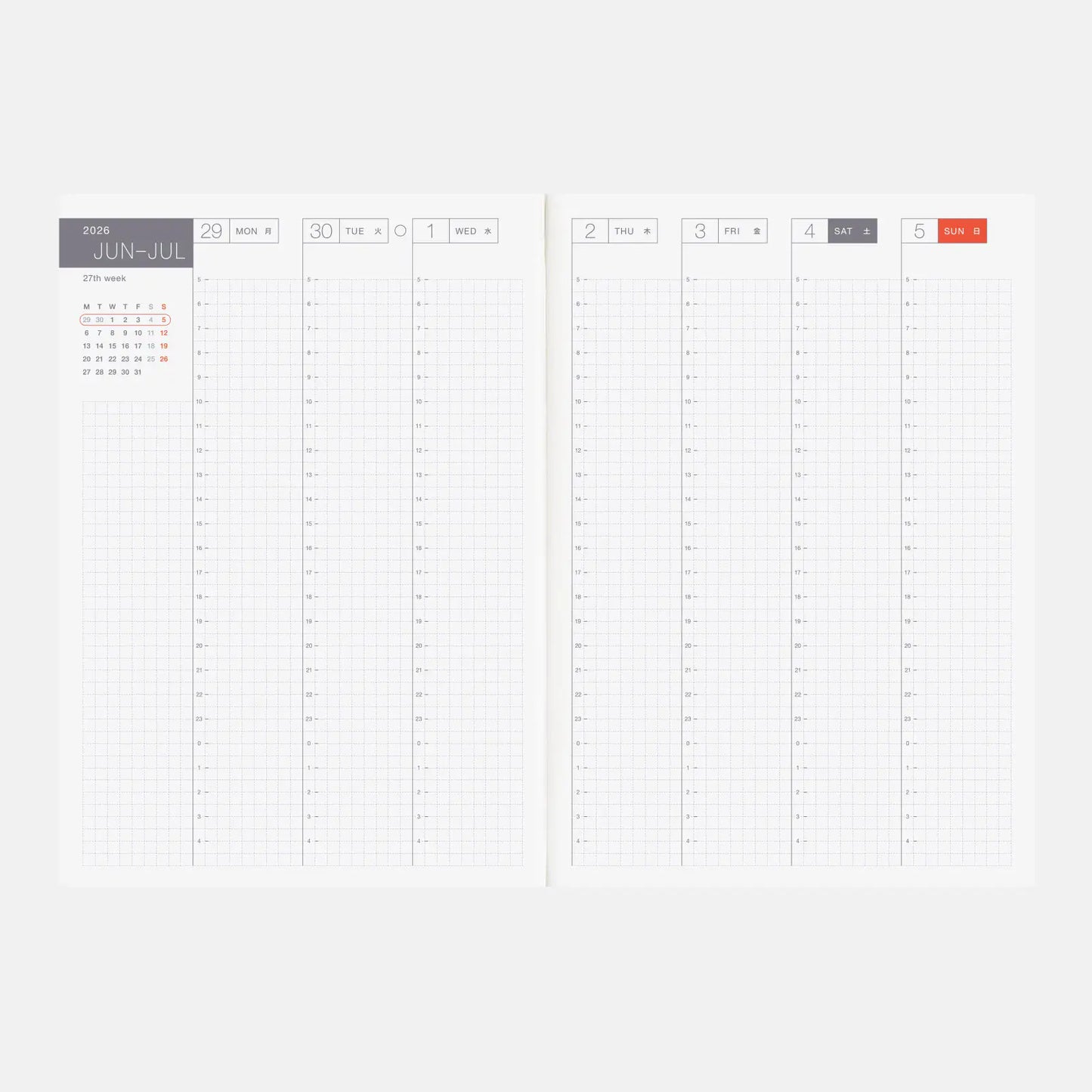 PRE-ORDER Hobonichi Techo 2026 English Cousin Book 2026 (January Start) A5 Size / Daily / Jan start / Mon start - English Edition