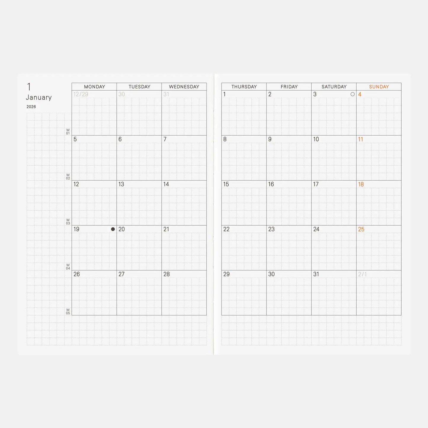 PRE-ORDER Hobonichi Techo 2026 English Planner Book (January Start) A6 Size / Daily / Jan start / Mon start - English Edition