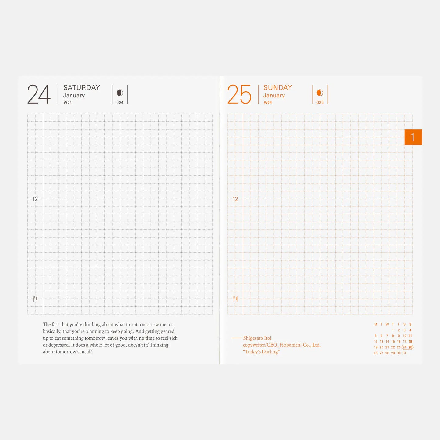 PRE-ORDER Hobonichi Techo 2026 English Planner Book (January Start) A6 Size / Daily / Jan start / Mon start - English Edition