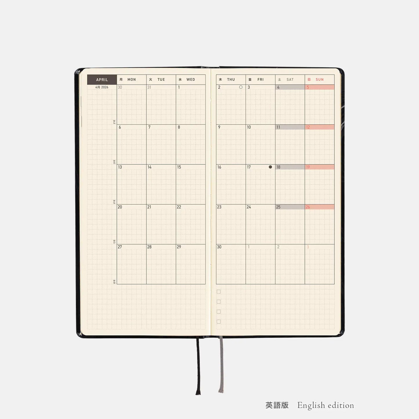 PRE-ORDER Hobonichi Techo 2026 Junji Ito: Tomie - Haunting Beauty Weeks Hardcover Book / Weekly Horizontal / Jan start / Mon start - English Edition