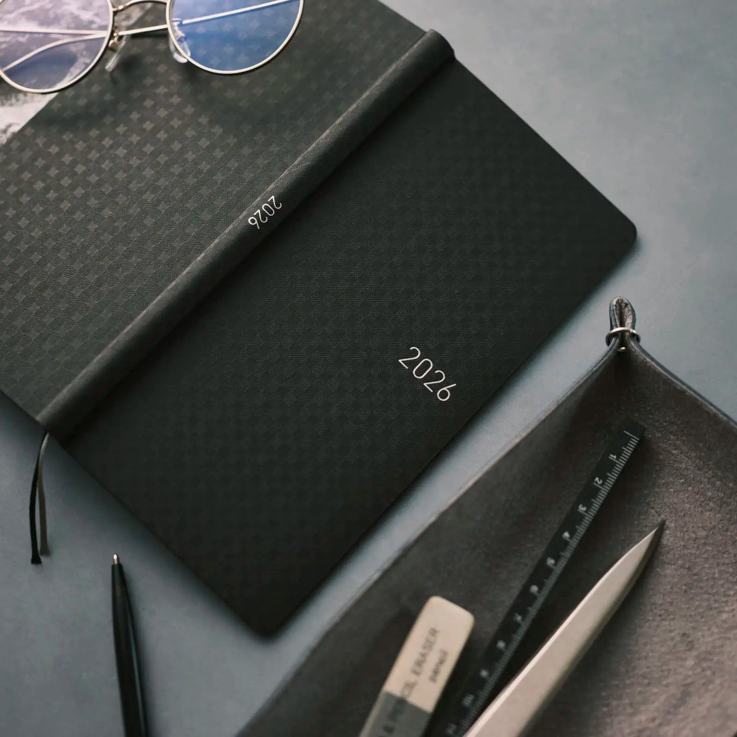 PRE-ORDER Hobonichi Techo 2026 Paper Series: Black Gingham Weeks Hardcover Book / Weekly Horizontal / Jan start / Mon start - English Edition