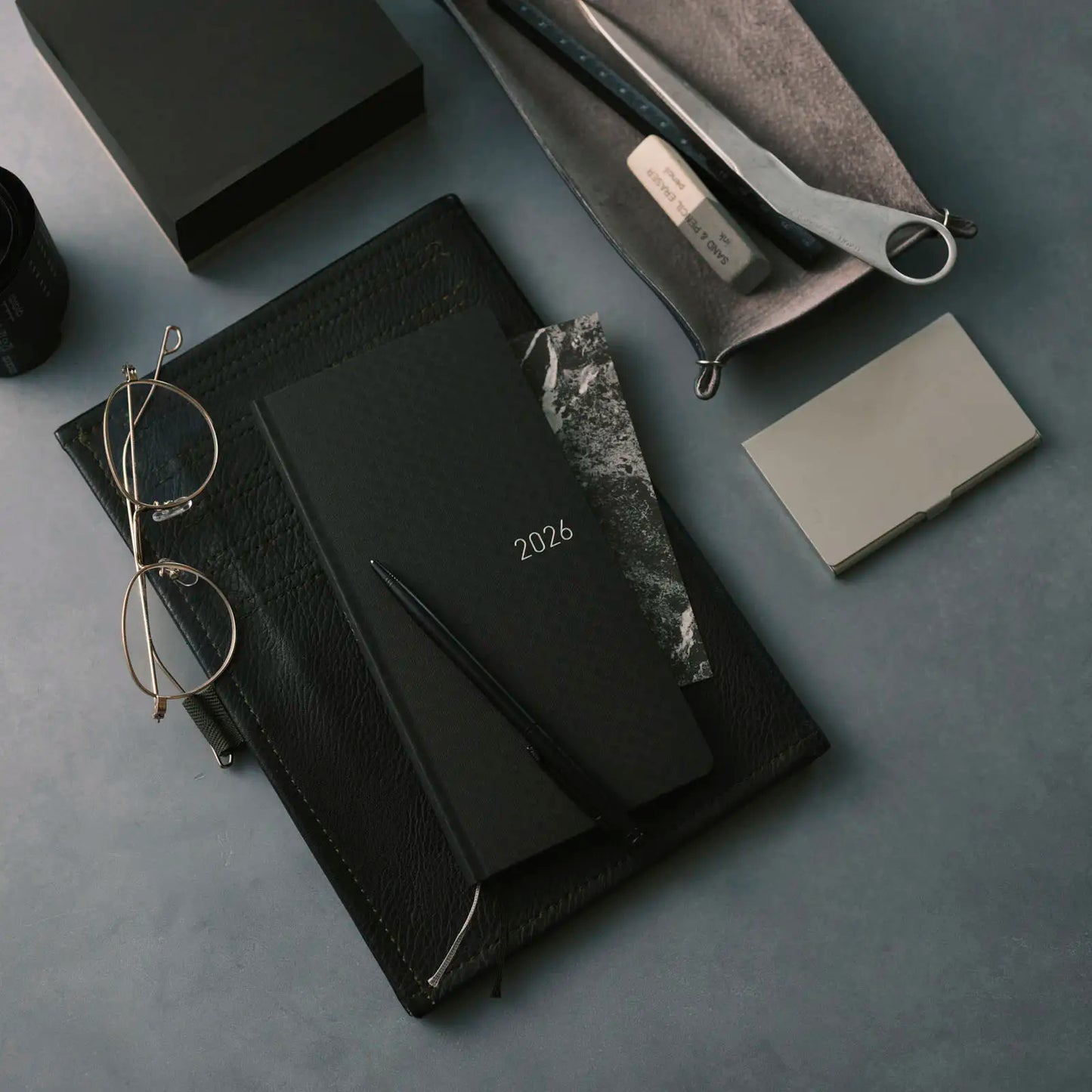 PRE-ORDER Hobonichi Techo 2026 Paper Series: Black Gingham Weeks Hardcover Book / Weekly Horizontal / Jan start / Mon start - English Edition